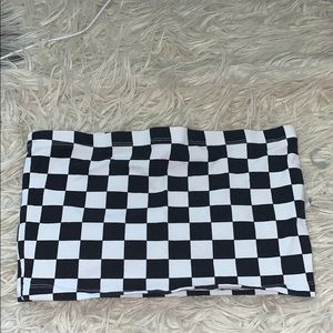 Forever 21 Black and White Checkered Tube Top